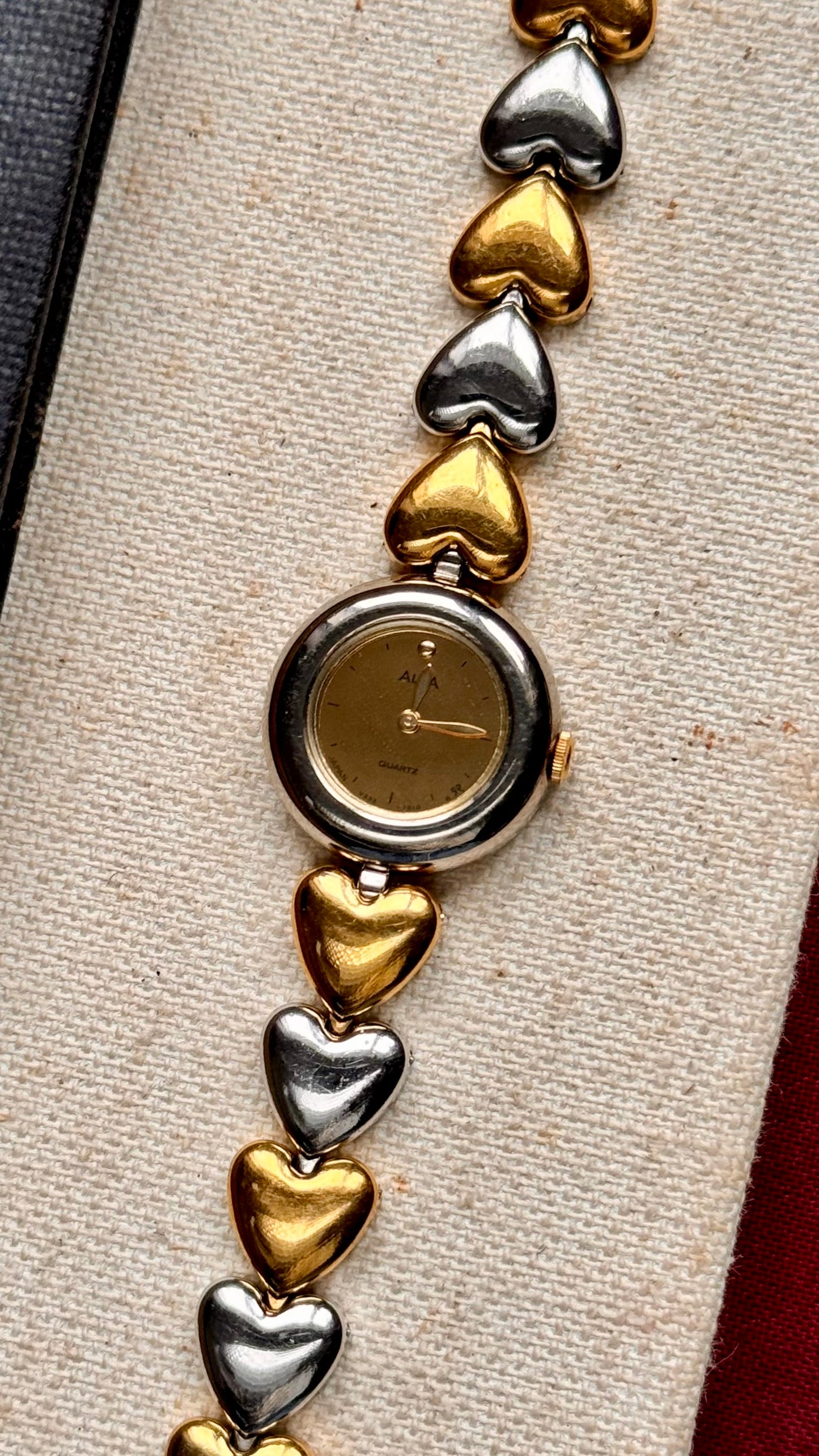 Seiko Alba vintage watch heart bracelet