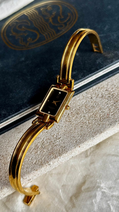Vintage Givenchy Bangle Watch 1990s - Gold Plated