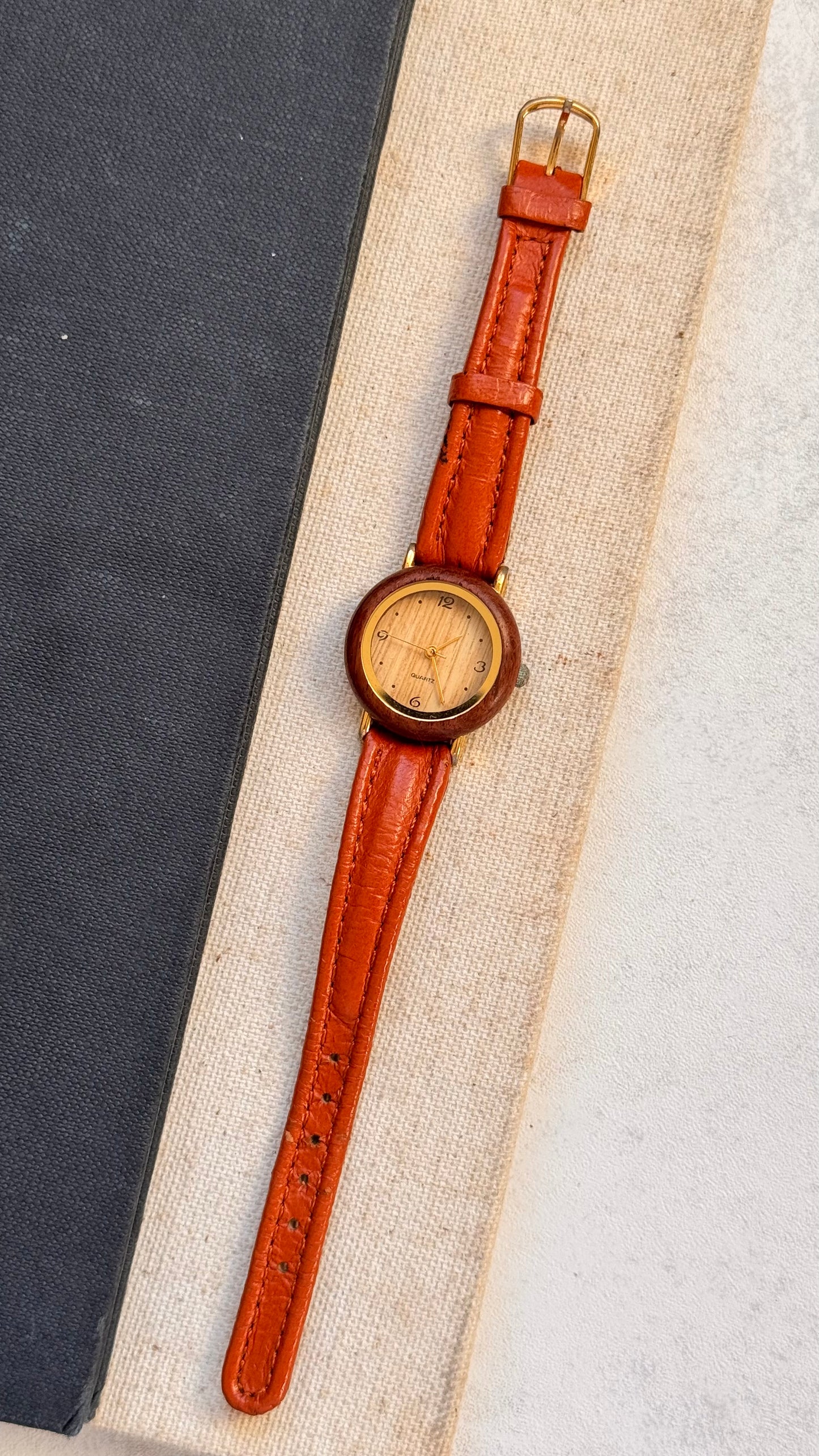 Wooden case vintage watch