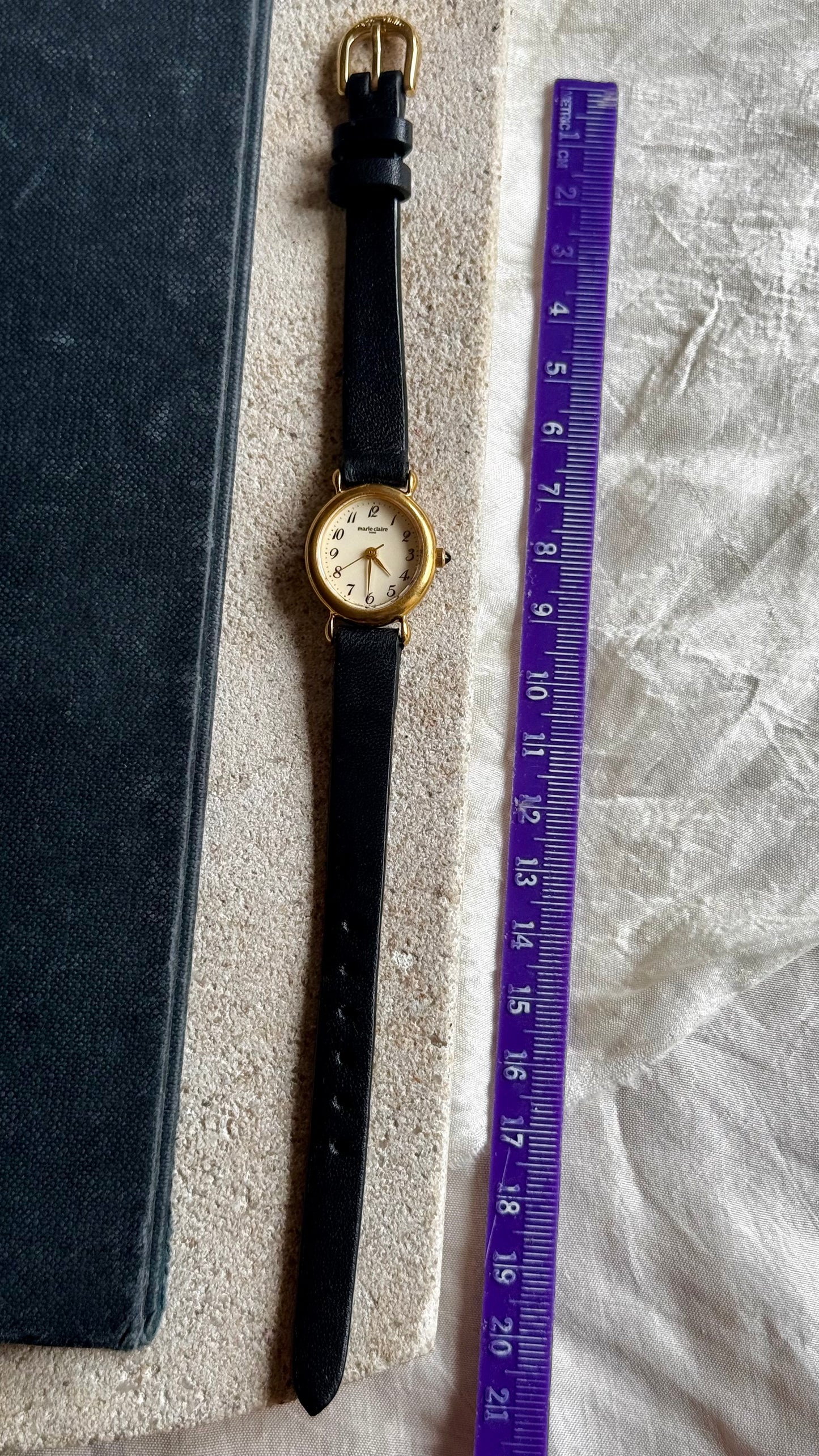 Marie Claire Vintage Watch 1990s - Bespoke Leather, Gold Plated