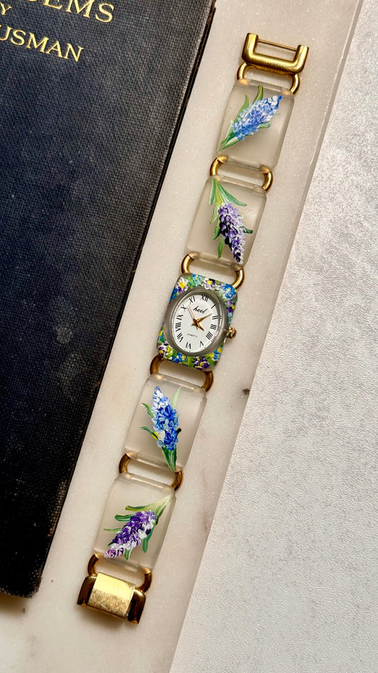 Art deco hand painted vintage watch