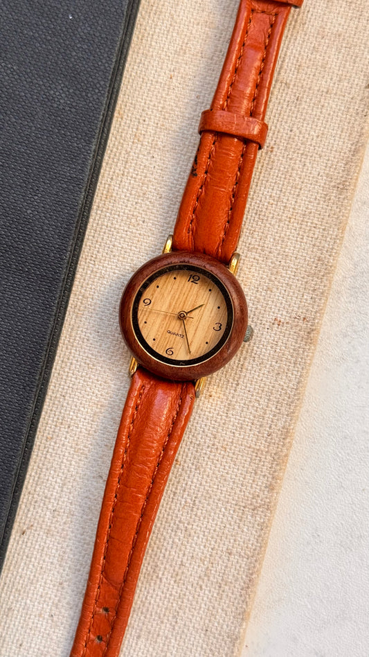 Wooden case vintage watch