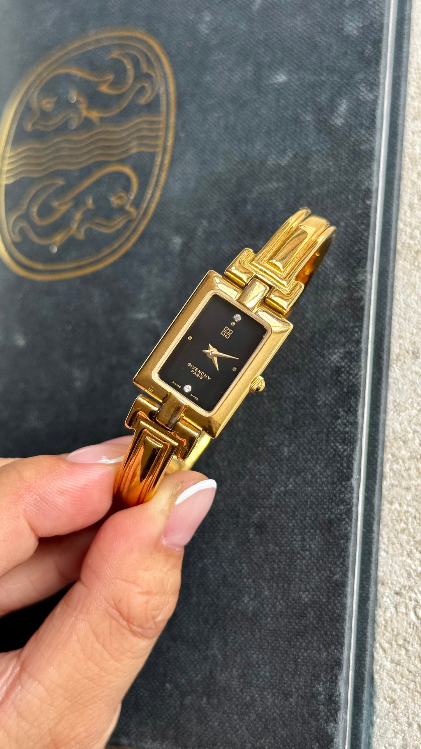 Vintage Givenchy Bangle Watch 1990s - Gold Plated