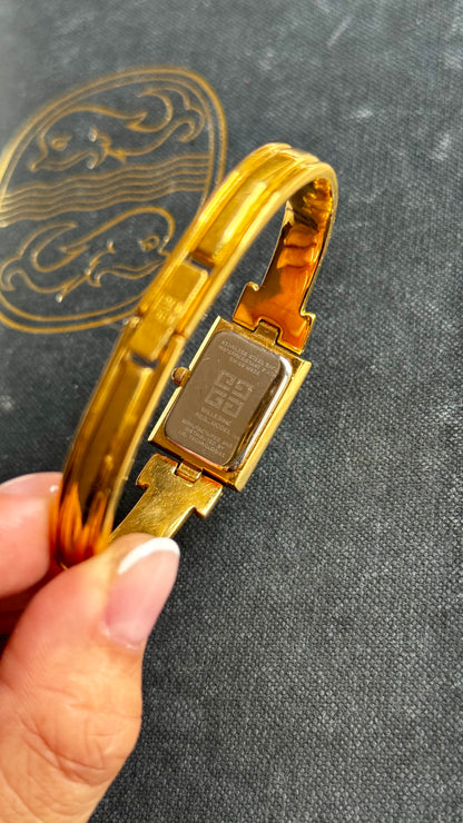 Vintage Givenchy Bangle Watch 1990s - Gold Plated