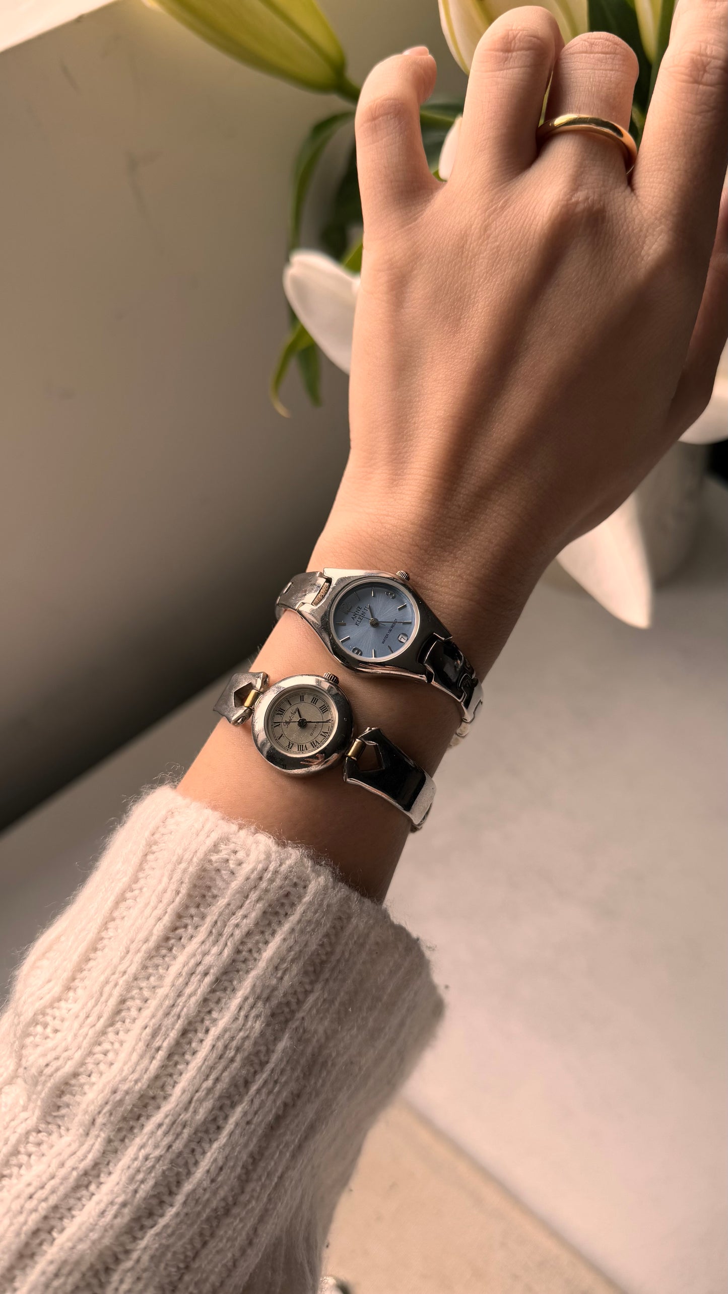 Silver tone vintage watches