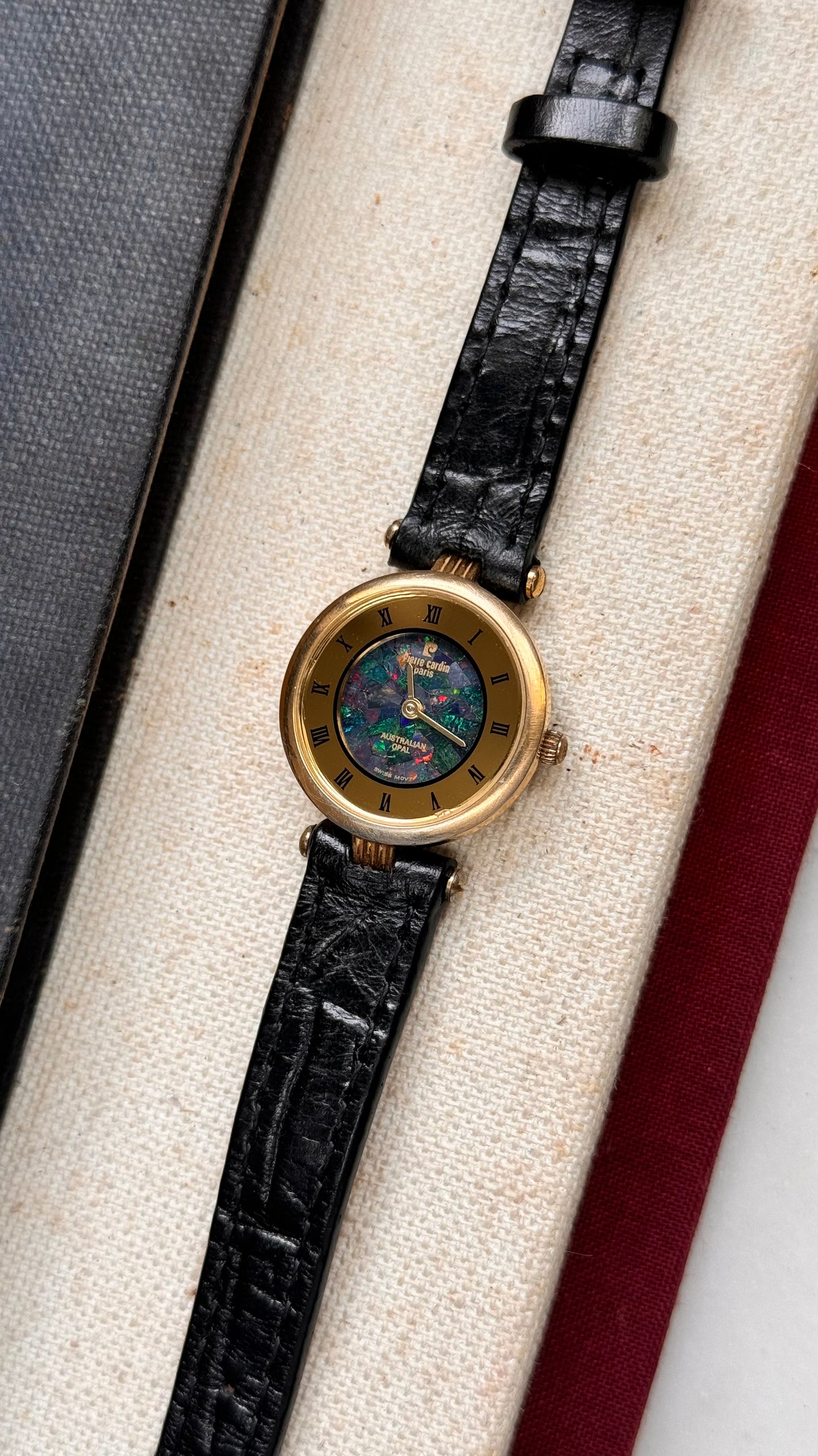 Pierre Cardin vintage watch - gold plated with natural opal dial