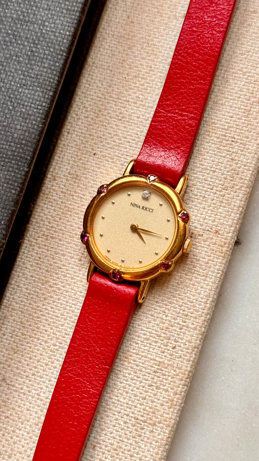 Nina Ricci vintage watch - genuine rubies