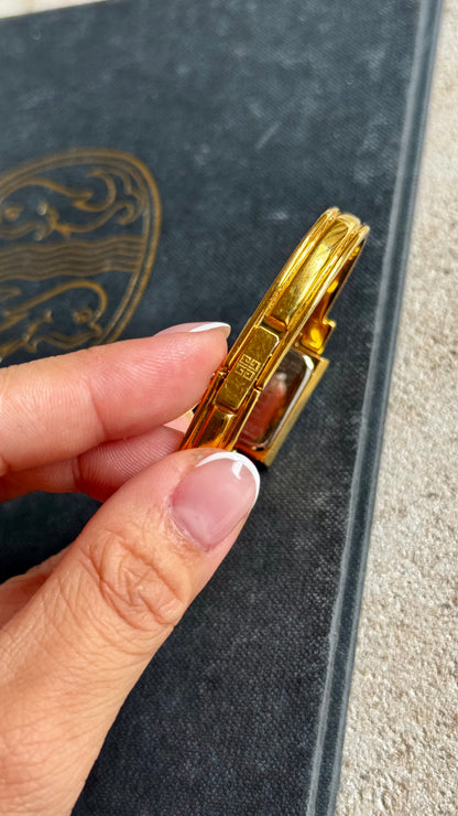 Vintage Givenchy Bangle Watch 1990s - Gold Plated