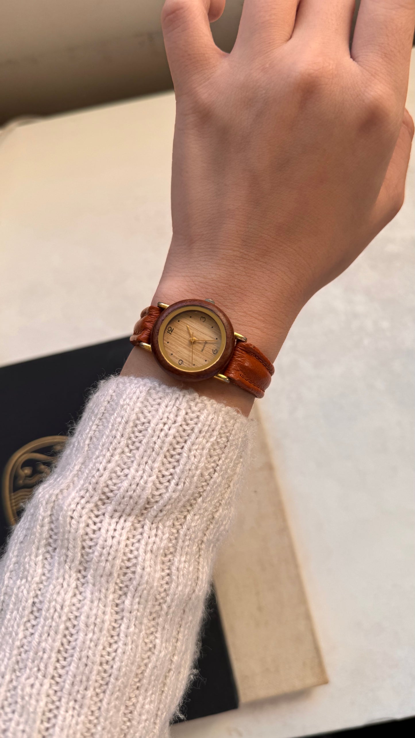 Wooden case vintage watch