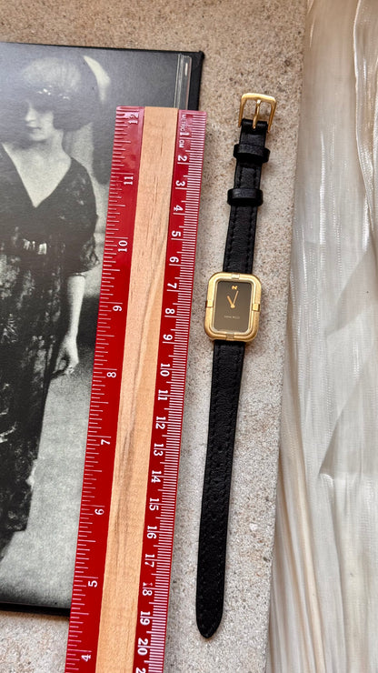 Nina Ricci vintage watch - gold plated & genuine leather