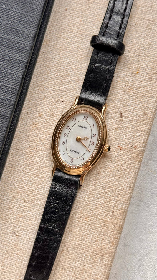 Seiko Exceline vintage watch - gold plated with pearl dial