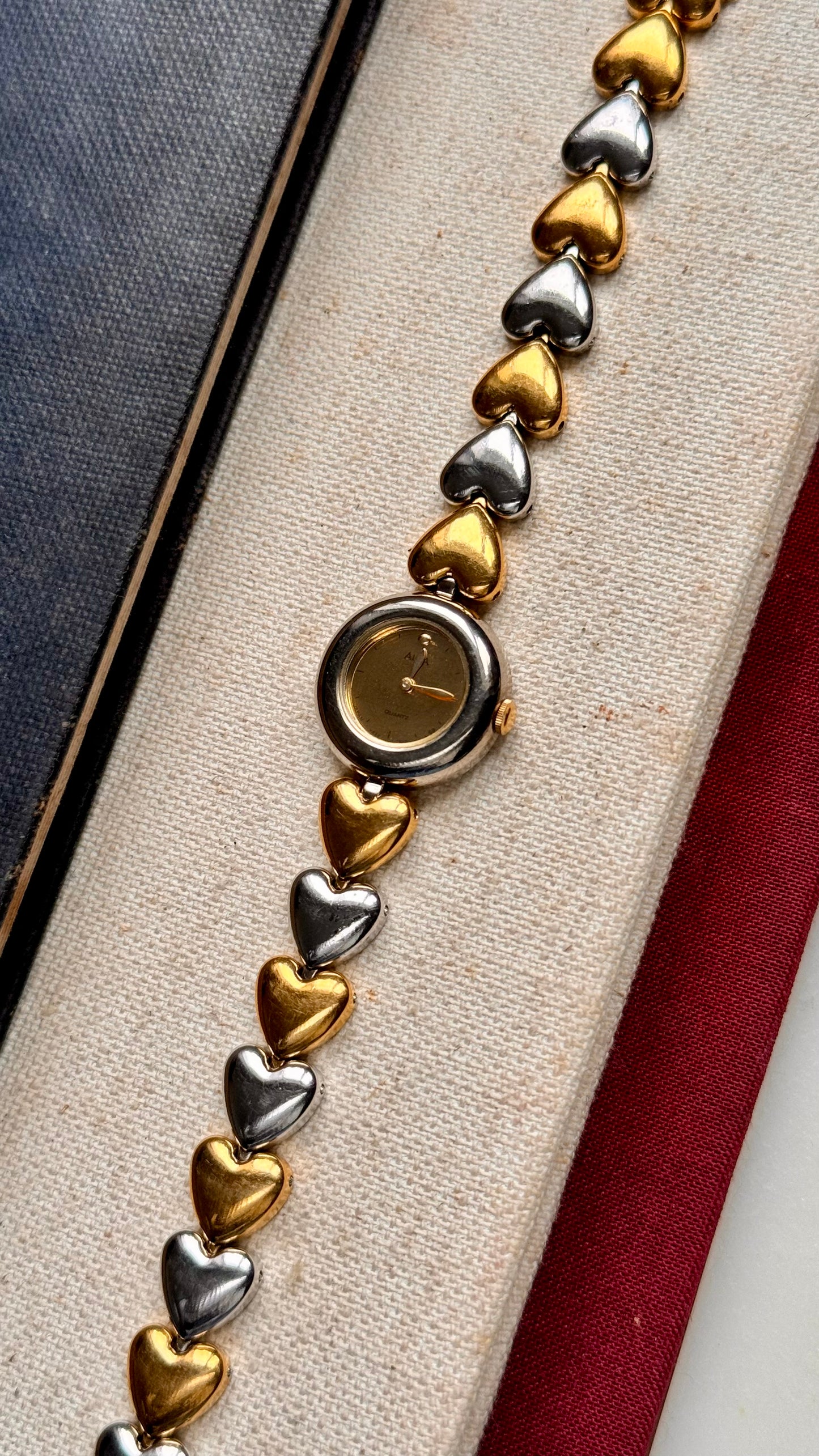 Seiko Alba vintage watch heart bracelet