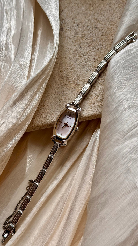 Monpérier by Ricoh vintage watch - pink pearl dial