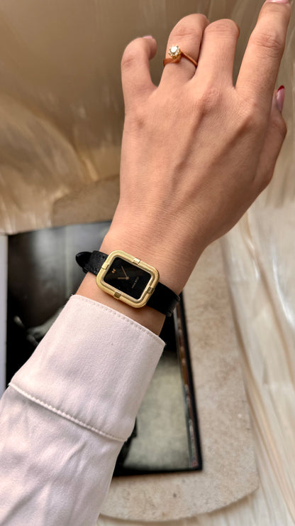 Nina Ricci vintage watch - gold plated & genuine leather