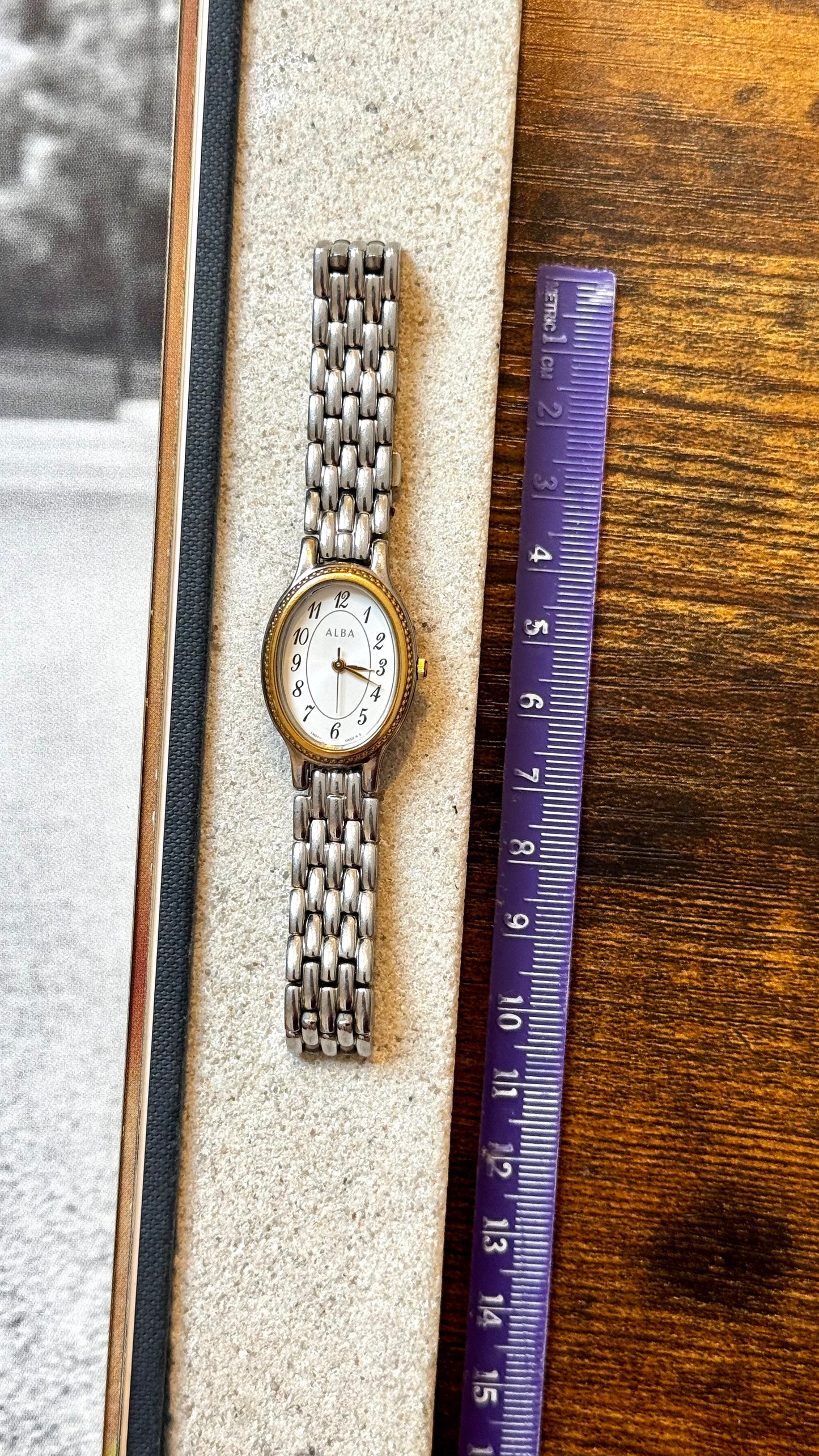 Seiko Alba Vintage Watch, Oval Dial, Art Deco Bezel
