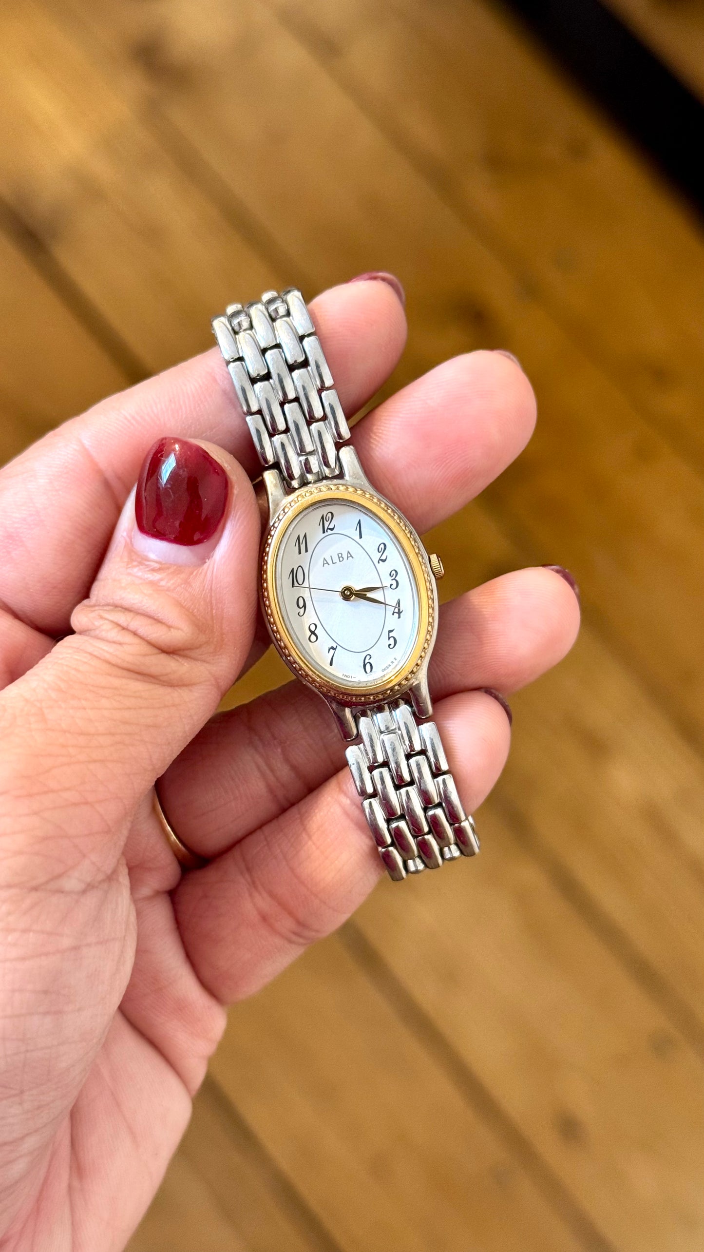 Seiko Alba Vintage Watch, Oval Dial, Art Deco Bezel
