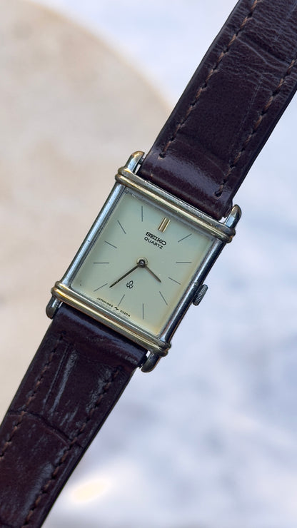 Vintage Seiko Women's Tank Watch 1989 - 30 Micron Gold & Palladium Plated