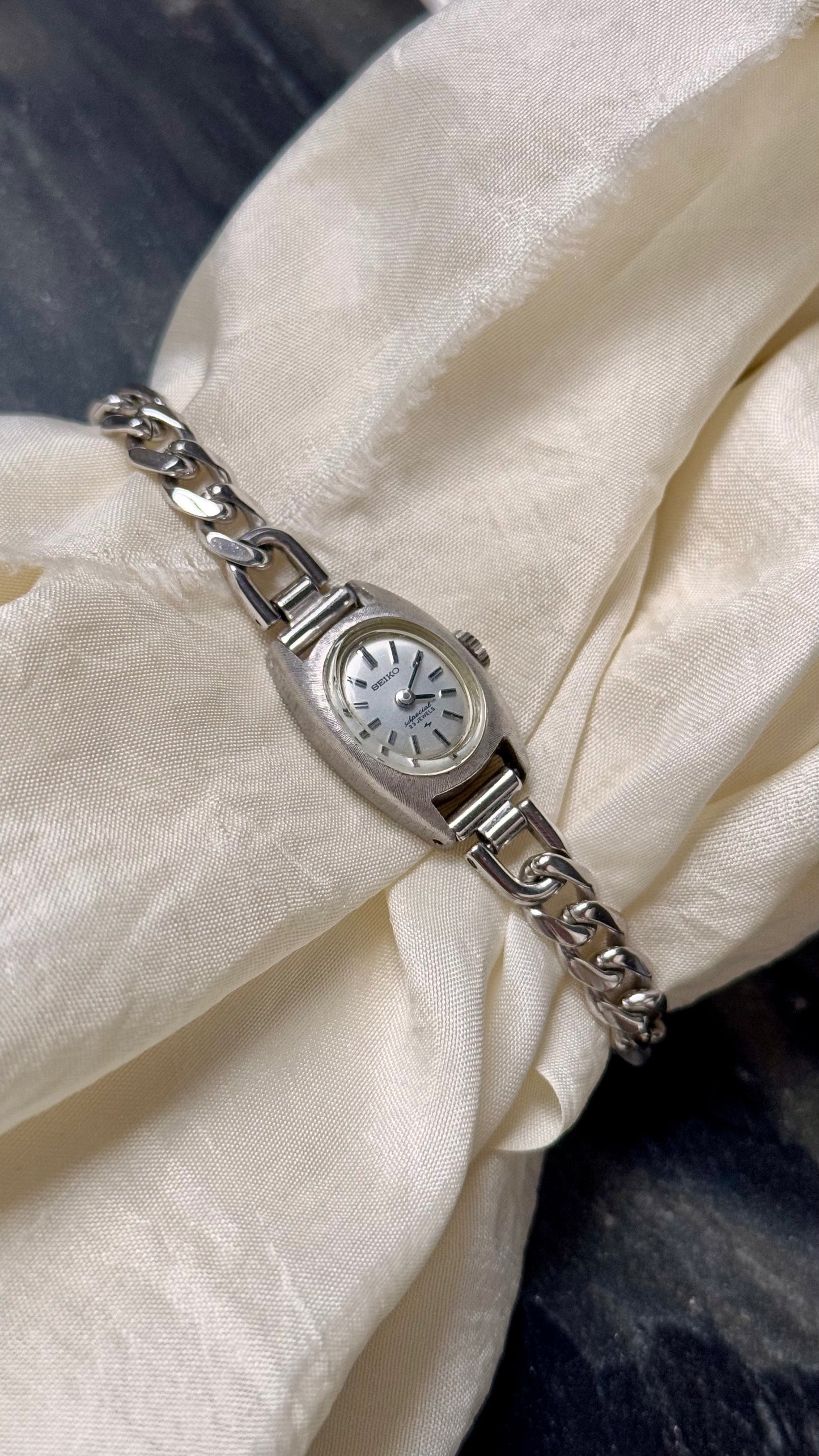 1960s Seiko Manual Wind Watch, White Gold Plated