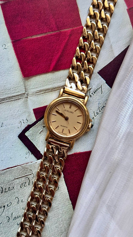 Vintage Sunlord Watch 1990s - Gold Plated