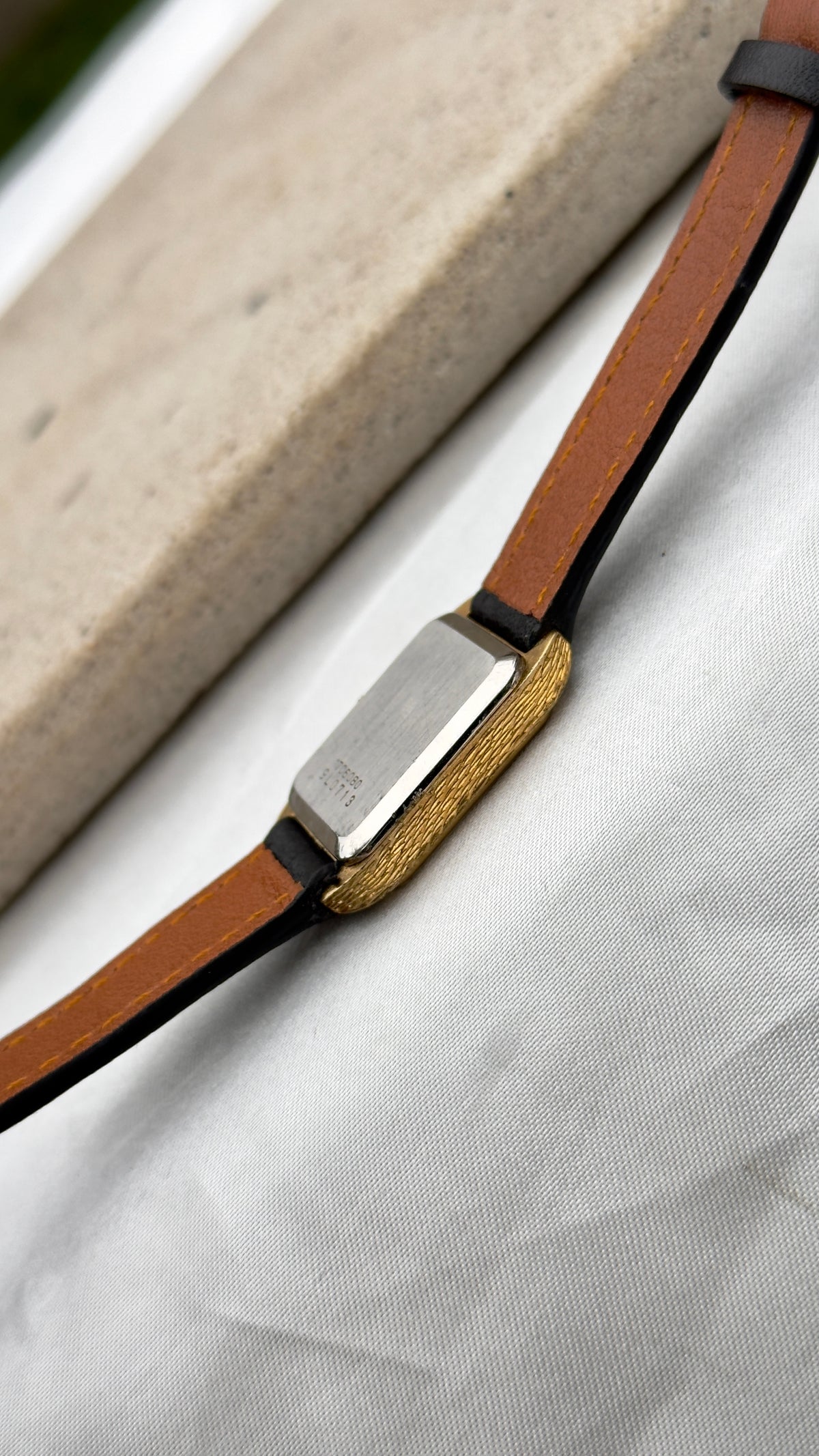 Technos Sophia Vintage Mini Tank Watch 1980s - Gold plated