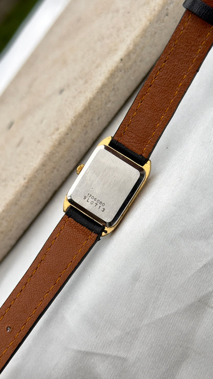 Technos Sophia Vintage Mini Tank Watch 1980s - Gold plated