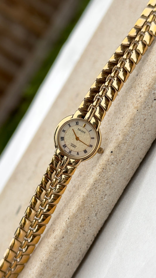 1989 Citizen Exceed Vintage Watch - Champagne Gold Plated, Near Mint