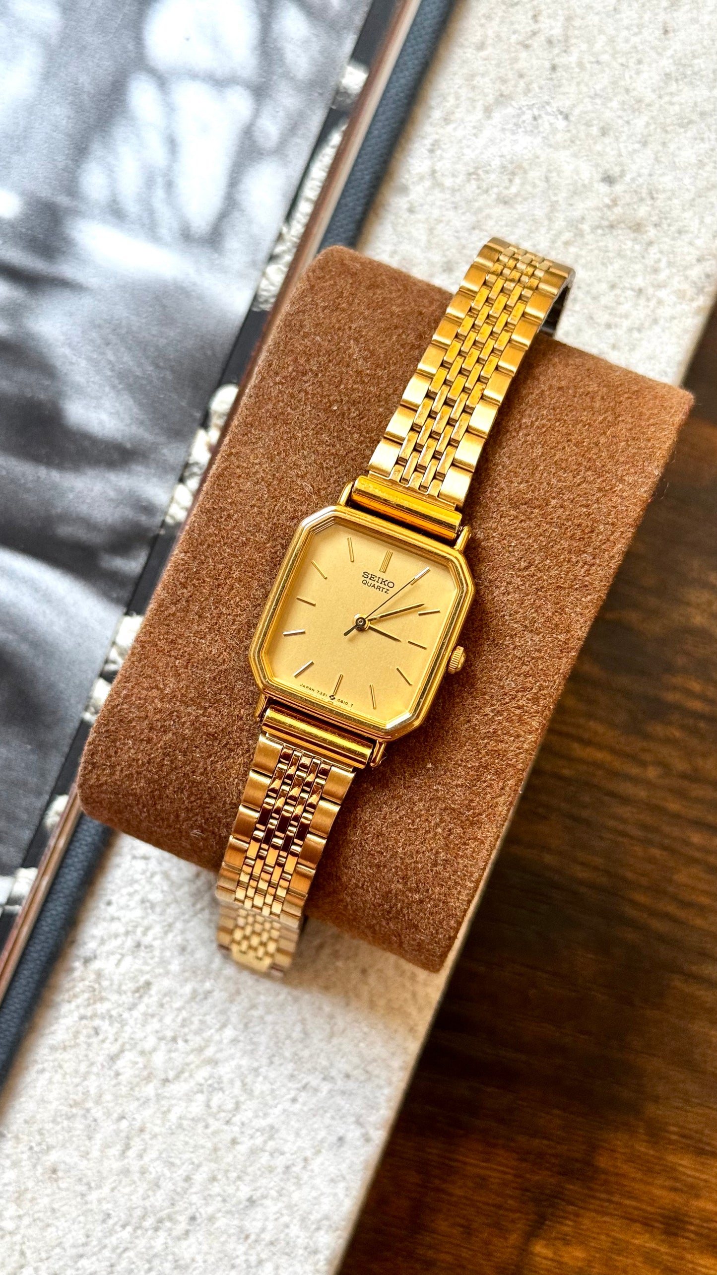 Octagonal Seiko Vintage Watch 1988, Gold Plated