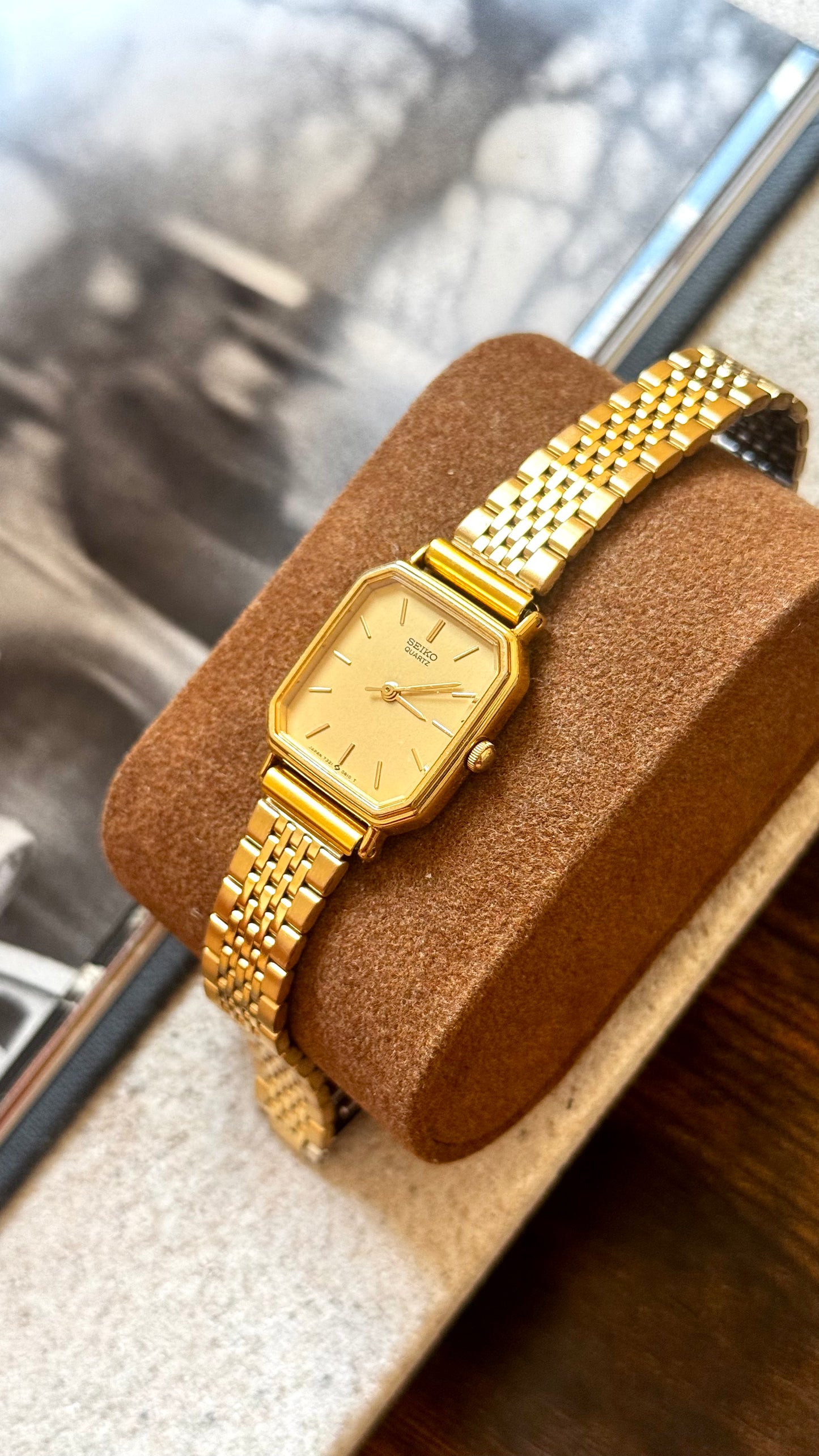 Octagonal Seiko Vintage Watch 1988, Gold Plated