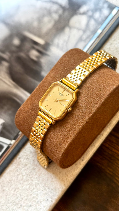 Octagonal Seiko Vintage Watch 1988, Gold Plated