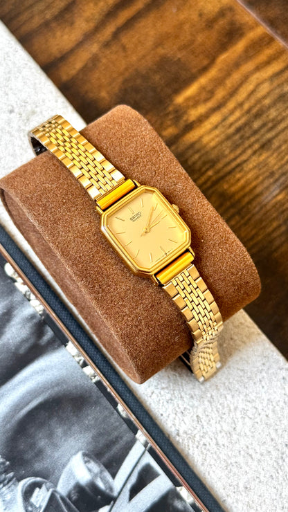 Octagonal Seiko Vintage Watch 1988, Gold Plated