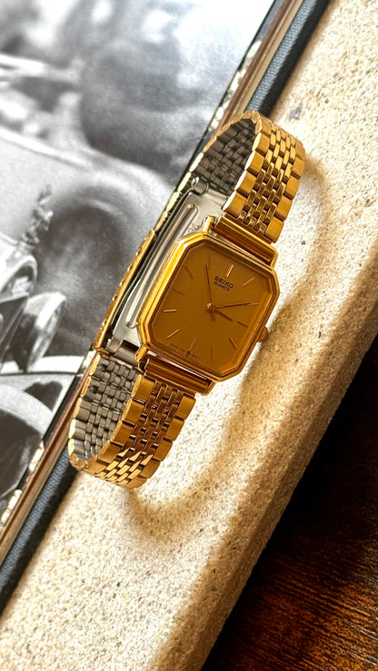 Octagonal Seiko Vintage Watch 1988, Gold Plated