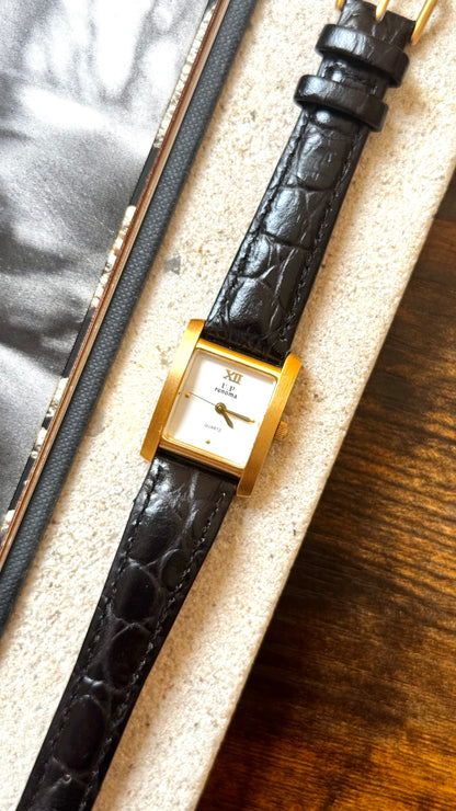 Renoma Paris Vintage Tank Watch 1980s - Brushed Gold Plated