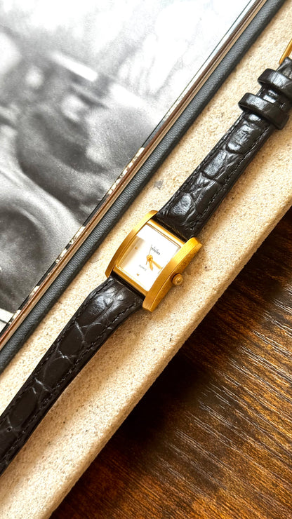 Renoma Paris Vintage Tank Watch 1980s - Brushed Gold Plated