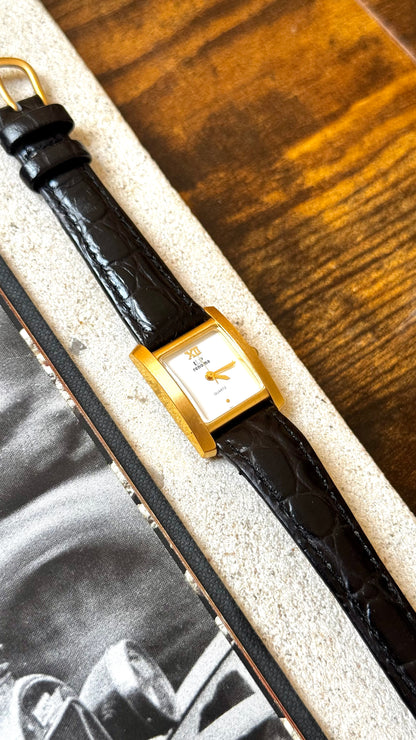Renoma Paris Vintage Tank Watch 1980s - Brushed Gold Plated