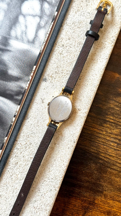 ORIENT Vintage Watch 1980s - Oval face, gold plated