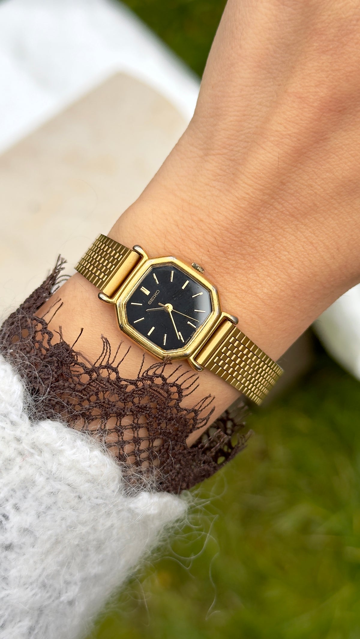 Octagon Seiko Mesh Bracelet Vintage Watch 1992