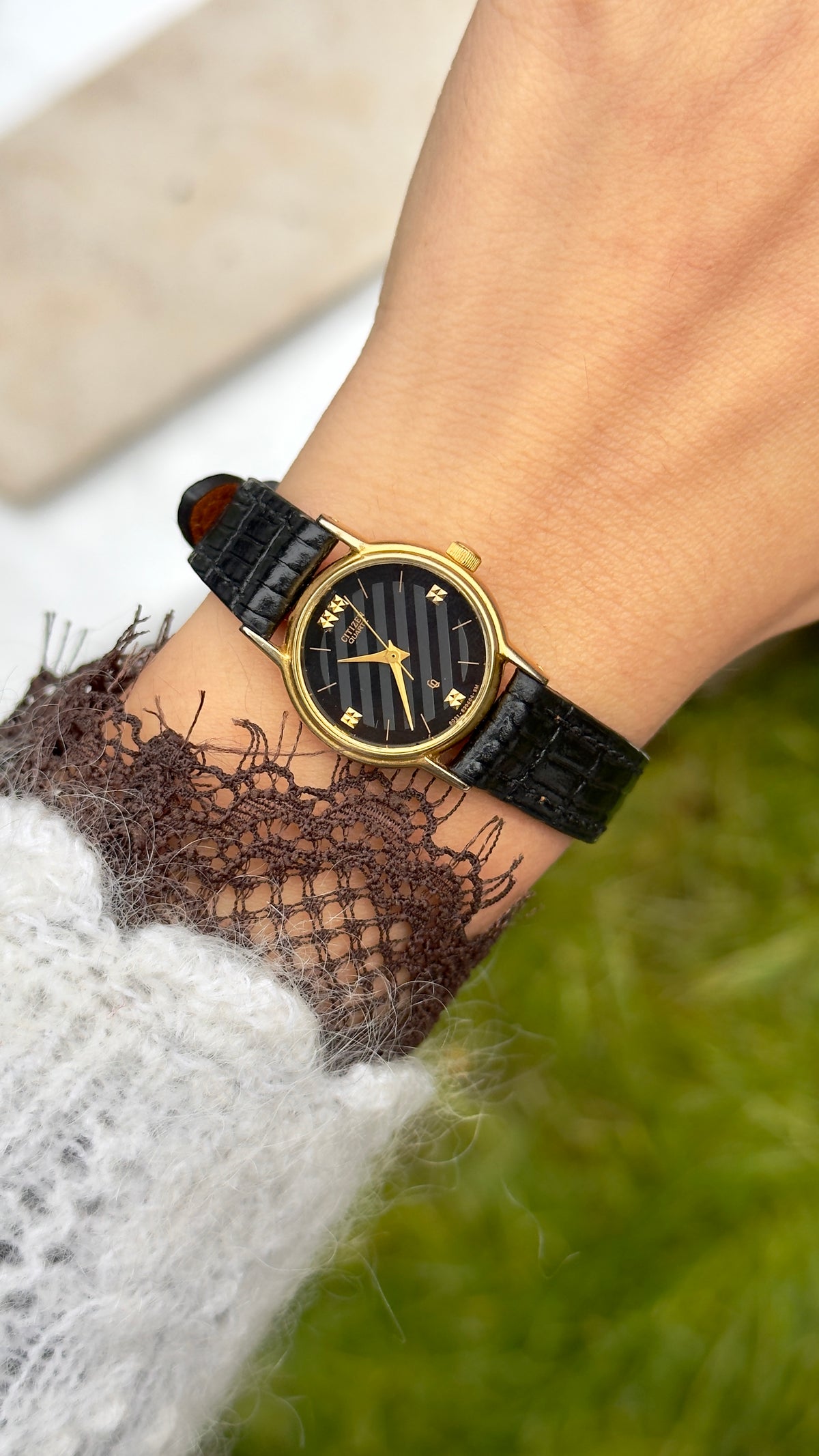 Citizen CQ Vintage Watch 1981 - Bespoke leather