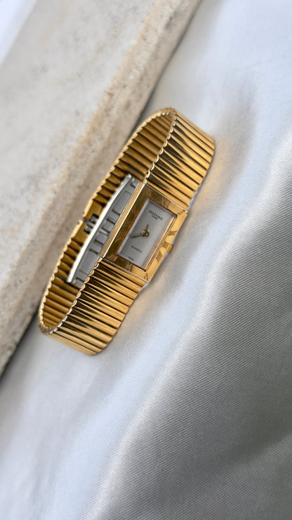 Rochas Paris Vintage Tank Watch - 18k Gold Plated