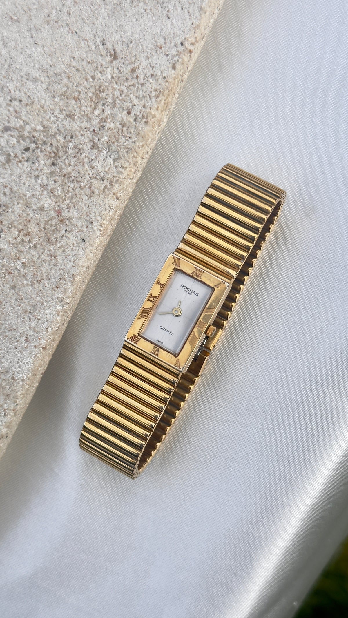 Rochas Paris Vintage Tank Watch - 18k Gold Plated