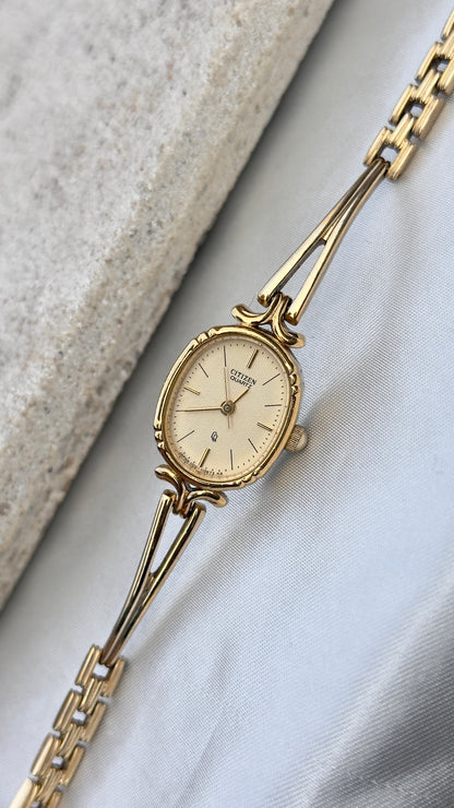 1990 Citizen CQ Vintage Watch - Gold Plated