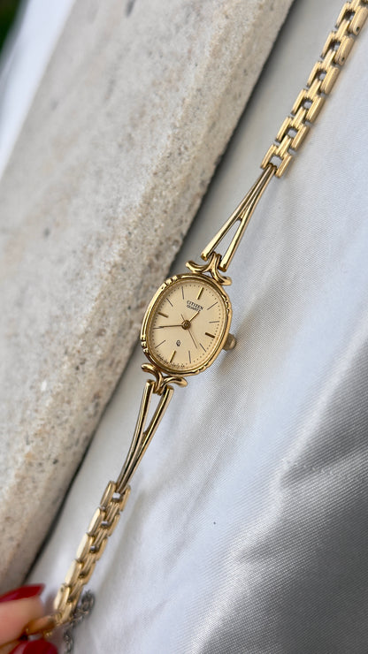 1990 Citizen CQ Vintage Watch - Gold Plated