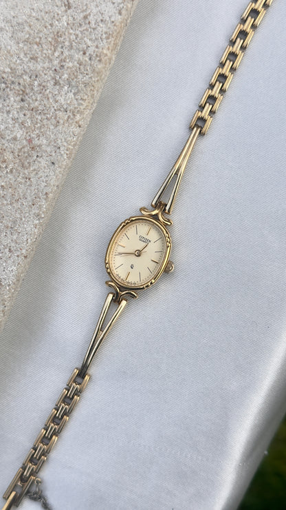 1990 Citizen CQ Vintage Watch - Gold Plated