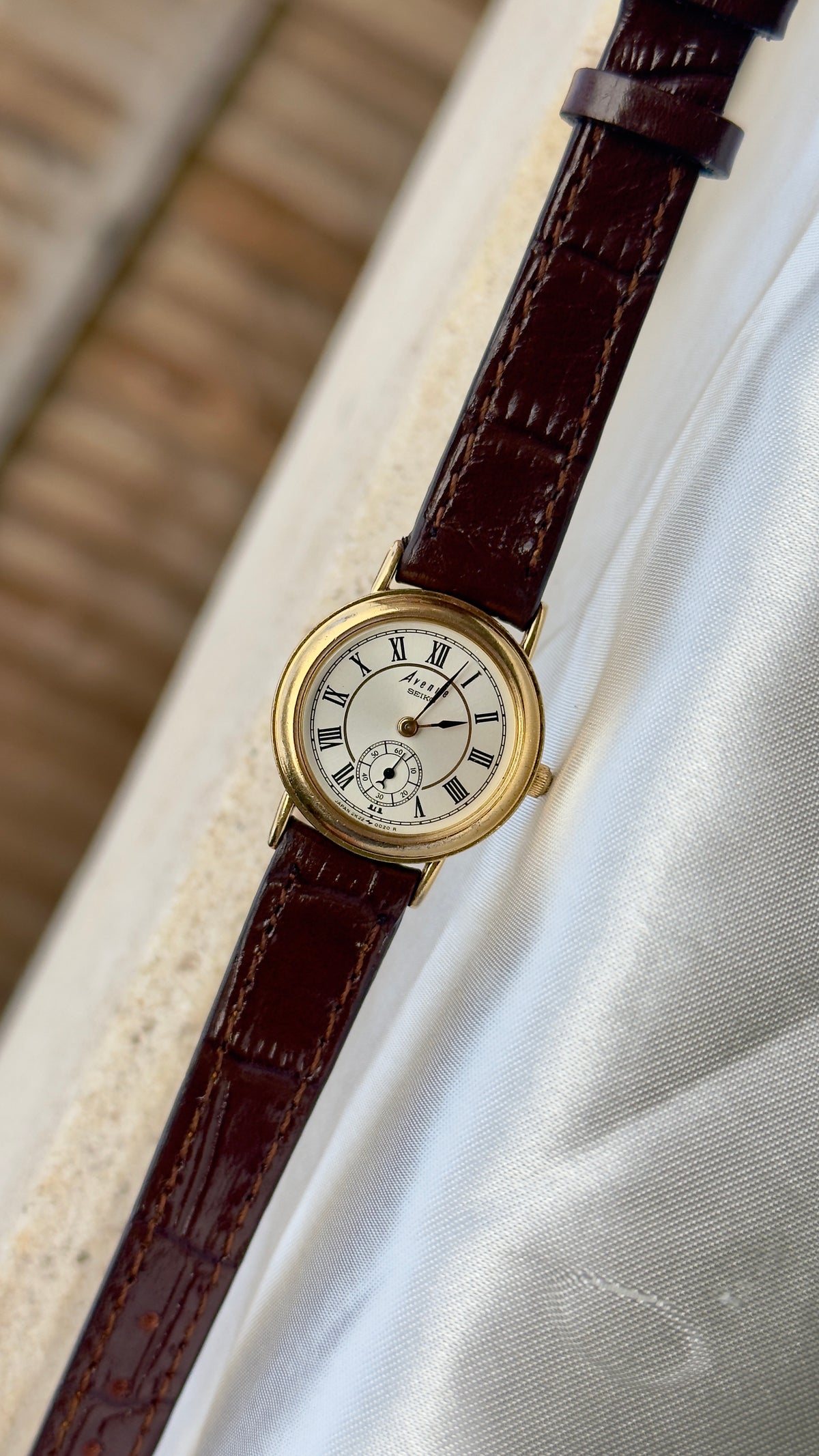 Vintage Seiko Avenue Sub second 1998 Watch - Gold Plated Case, Genuine Leather