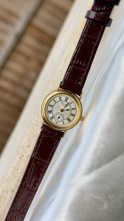 Vintage Seiko Avenue Sub second 1998 Watch - Gold Plated Case, Genuine Leather