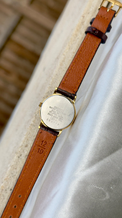 Vintage Seiko Avenue Sub second 1998 Watch - Gold Plated Case, Genuine Leather
