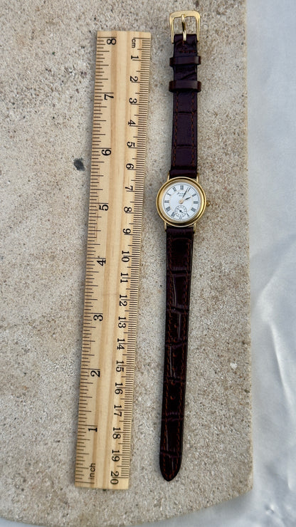 Vintage Seiko Avenue Sub second 1998 Watch - Gold Plated Case, Genuine Leather