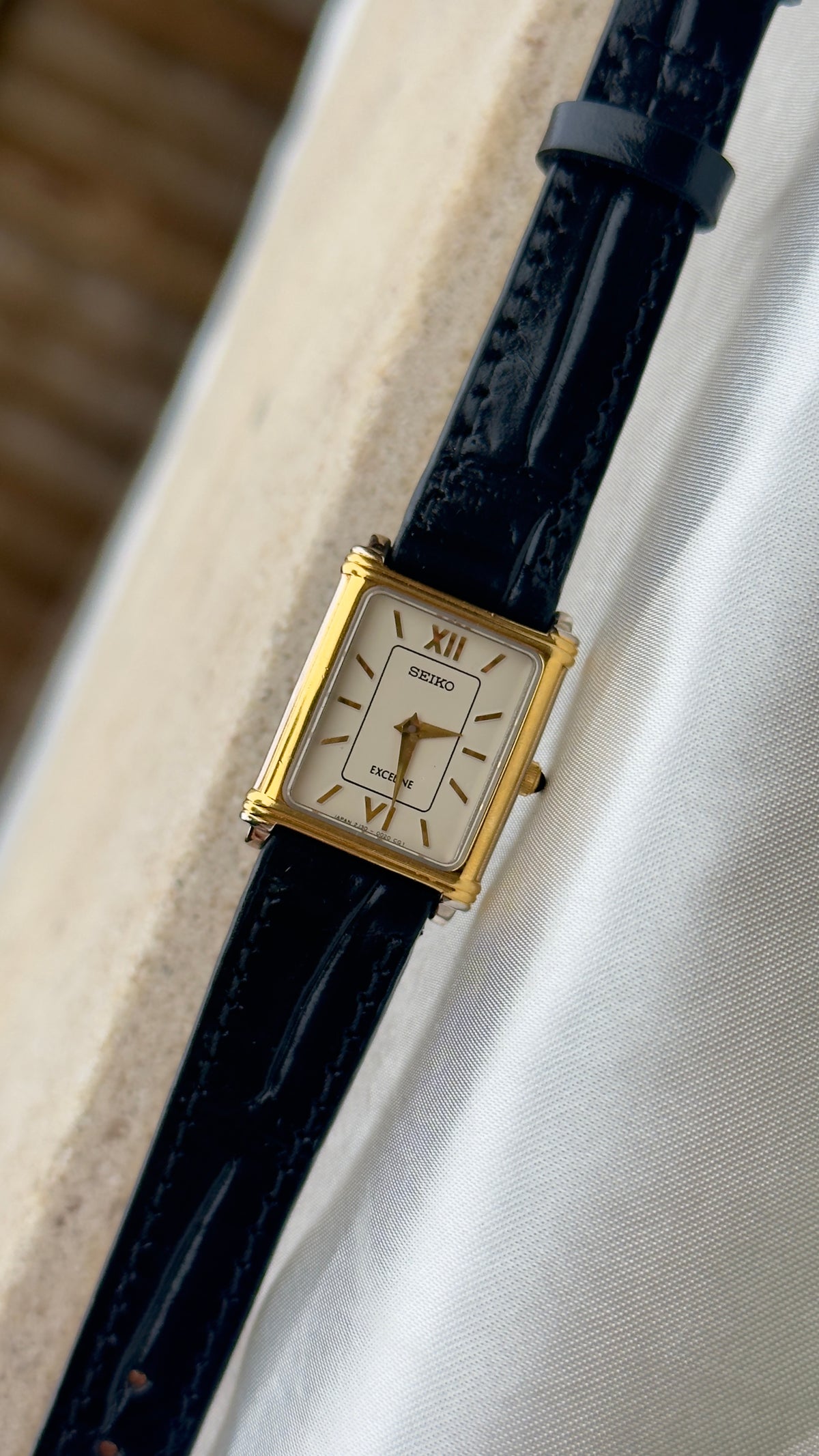 Vintage Seiko Exceline Women's Tank Watch 1996 - Gold Plated