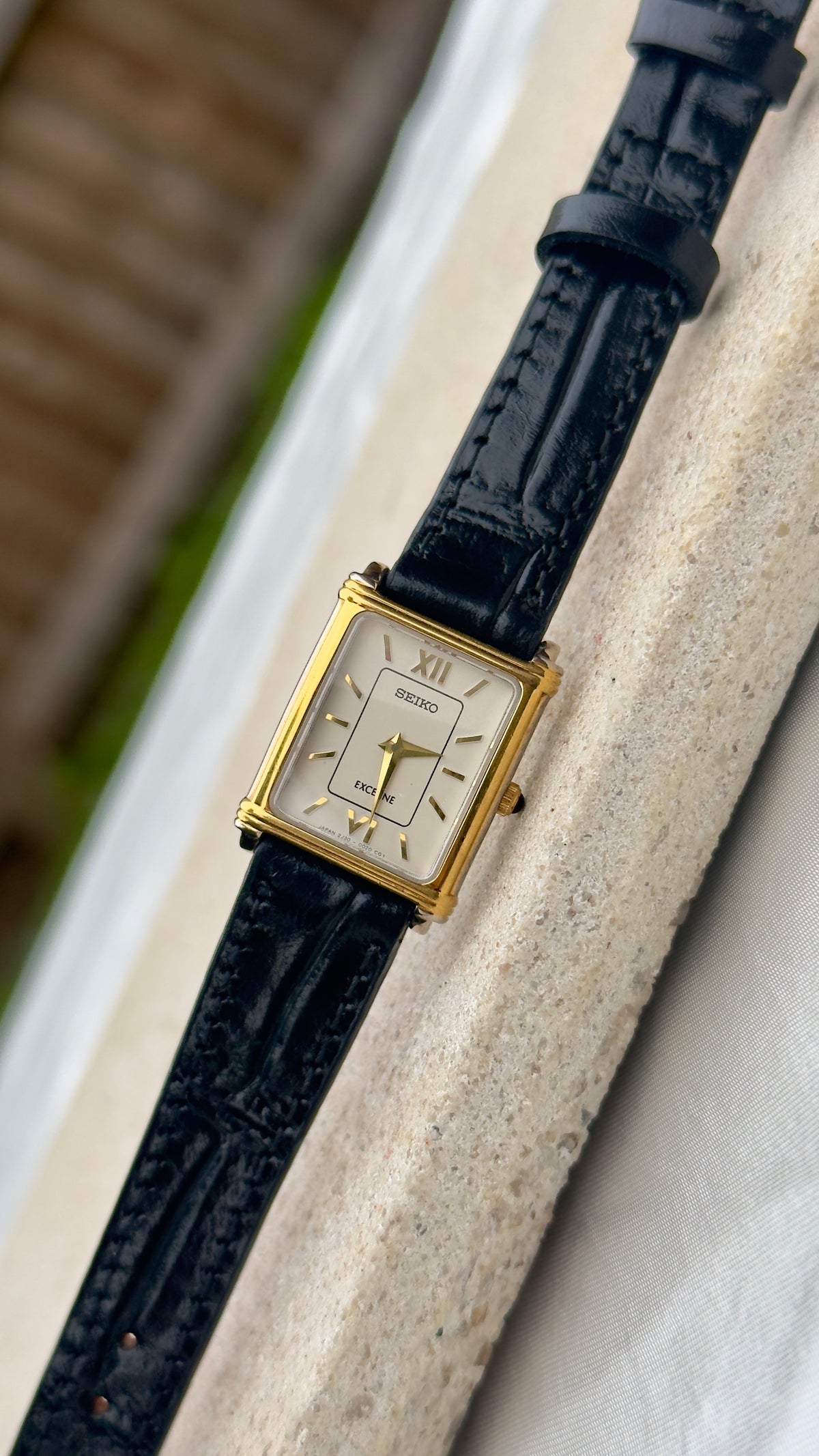 Vintage Seiko Exceline Women's Tank Watch 1996 - Gold Plated
