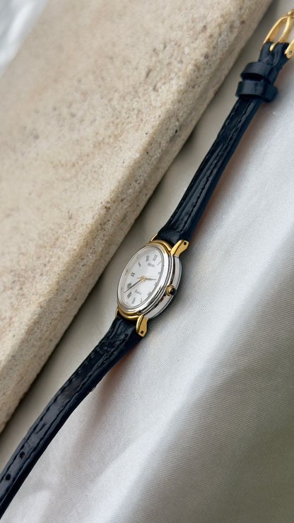 Vintage Seiko Exceline Women's Watch 1990 - Gold Plated, Handmade Genuine Leather