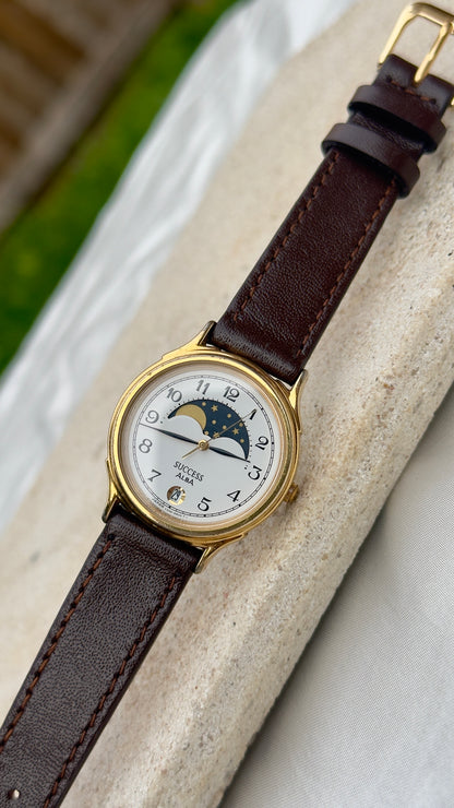Super Rare Vintage Seiko Alba Watch- Moon Calendar - 1993